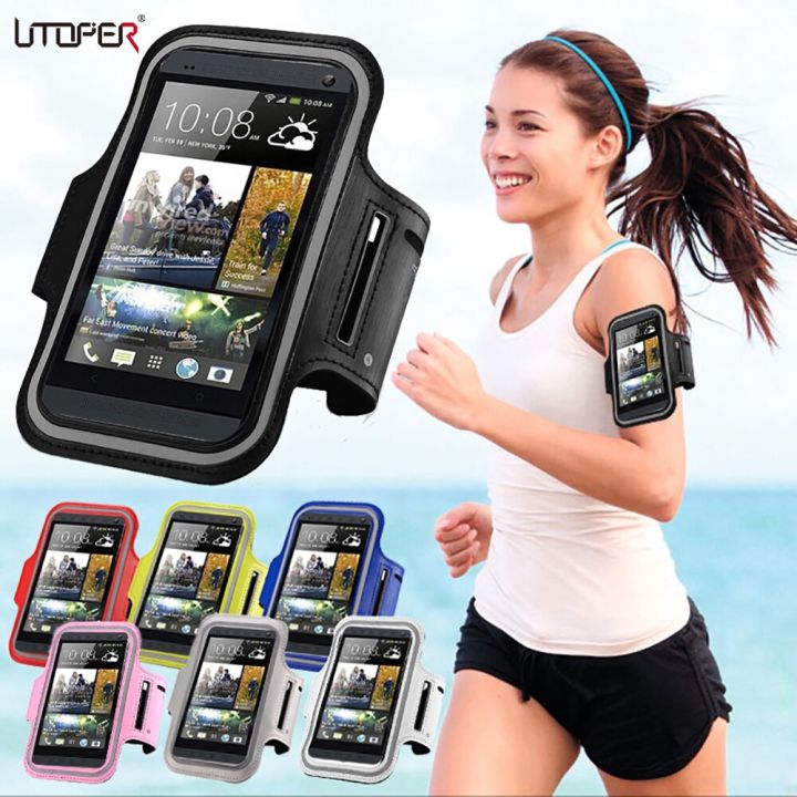 UTOPER Running Sport Gym Armband Bag Case For HTC ONE M7 M8 M9 E8 MINI M4 Waterproof Jogging Arm Band Mobile Phone Belt Cover