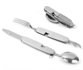 Stainless Steel Camping Folding Swiss Knife Outdoor Multitool Portable Pocket Fork Knife Spoon Box Cutter EDC Gadget Hand Tools. 