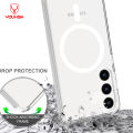 YOUKSH MagSafe Case For Samsung S24, Clear Case With Charging Compatible, Shock Proof With Built-In Air Bag. 