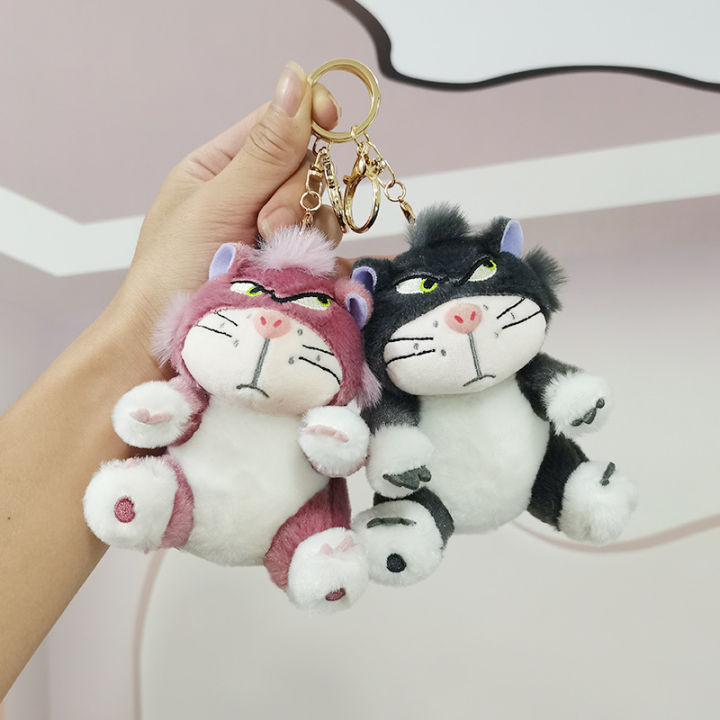 Cute Disney Plush Pendant Soft Lucifer Keychain Cartoon Anime Stuffed Toy School Backpack Pendant Decoration Gifts for Kids Girl BruberryBe