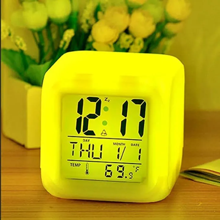 Multi-Functional Dice Shape LED Lighting Color Changing Digital Table ...