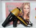 BRAUN BR-7800 Hair Dryer Ionic high power 3500 Watts Super Silent Black/golden (Pack of 1). 