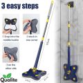 Twist n Squeeze Triangle Shape Extendable Microfiber Mop For Floor | Adjustable Triangular Cleaning Mop Twisting 360° Rotating. 