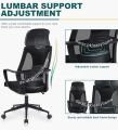 Office Chair Adjustable Computer Swivel Modern Ergonomic home Chair Fabric Mesh Chair with Back Support Arms and Wheels for Home Work and Students Study Black. 