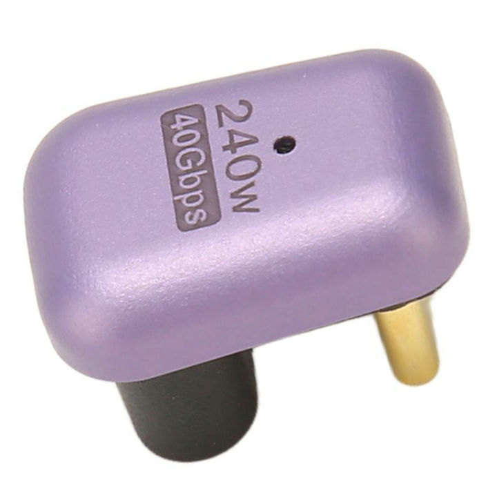 240W USB C 180 Degree Adapter Aluminum Alloy U Shape Type C Female to Male 40Gbps Connector for Laptop Tablet