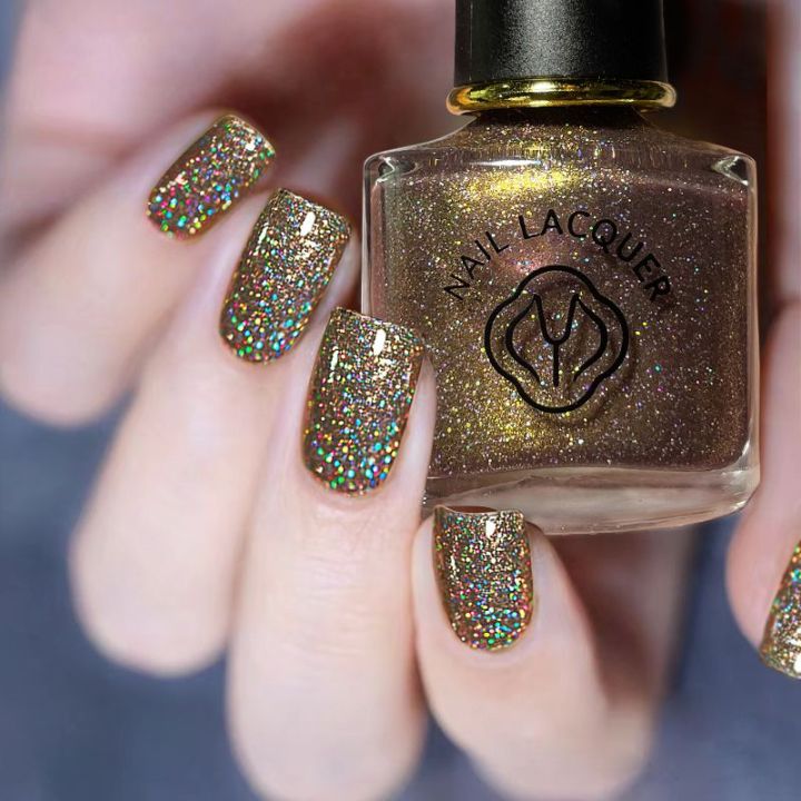 Glitter Disco Shiny Nail Polish Quick Dry Non-toxic Nail Art Varnish