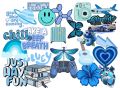 Pack Of 24 Stickers - Blue  Aesthatic  Cool Doodle  sticker Cute Kawaii  Sticker for Laptop & Mobil Sticker Blue Colure Sticker 2 Inch x 2 Inch each Sticker Size Cup sticker Glass Sticker - Pack of 3 is also available for Trial Purpose. 
