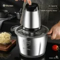 Vitamax 2-in-1 Electric & Manual Push Chopper VM-535 | 3L Large Stainless Steel Bowl Heavy Duty Food Processor | Powerful Vegetable & Meat Chopper Grinder for Kitchen Use | Multi Functional Hand Pull Chopper with Sharp Stainless Steel Blades | Fast Cuttin. 