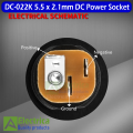 DC022 12V 3A 5.5 x 2.1mm Plastic Male Plugs Connector DC022K DC Power Female Metal Panel Mount Socket Jack by Electrica. 
