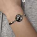 2pcs Sun and Moon Lovers Time Gem Luminous Couple Bracelet Valentine's Day Men's and Women's Set Stainless Steel Bracelet. 