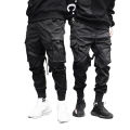 Men's Loose Cargo Pant, Fashion Adjustable Straps Tapered Trousers with Multi Pockets. 