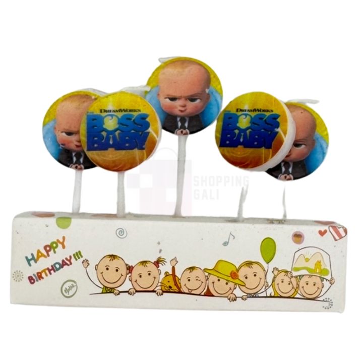 Boss Baby Candles - Cake Decoration Candles - Blue Colors - Boys Theme - Pack Of 5 Candles