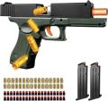 Semi-Automatic Toy Gun Soft Bullets Gun, Auto Toy Gun with Shell Ejection and Auto Rebound, Glock Gun for kid's. 