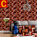 Elevation 3D WOOD TILE Pattern printed Wall Decorative Self Adhesive Wall Stickers / Tile Stickers in Pack of 24 / 48 / 60 / 80 / 120 Pcs. 4.5 x 7 inches for Wall Decor / Home Decor  Room Bathroom Kitchen Wallpaper for Wall Decoration. 