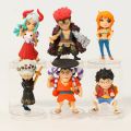 6pcs/set One Piece Luffy Yamato Law Kid Kozuki Oden Nami Figure Toys PVC Cute Mini Model Decoration Dolls. 