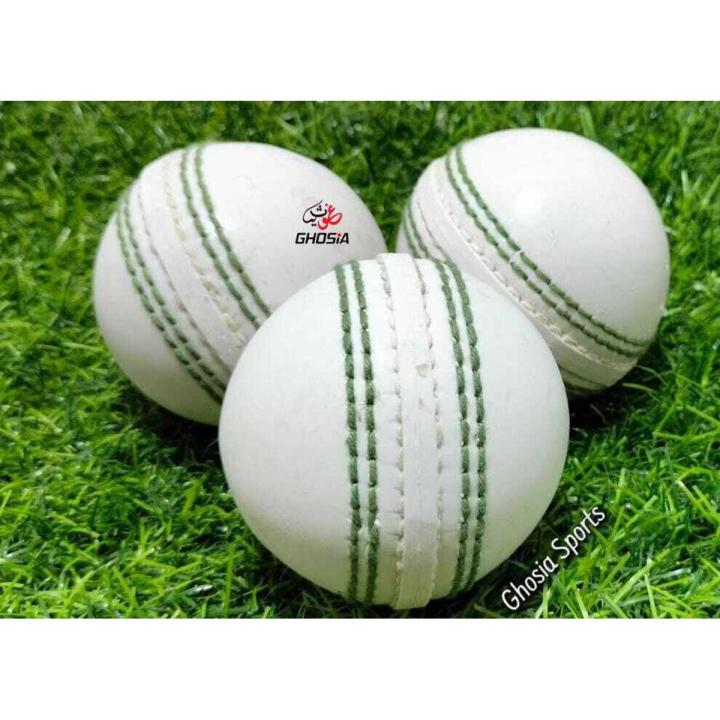 Premium Quality Hand-stitched Cricket Hard Ball For Practice White Color ( Set of 3 ) -3160