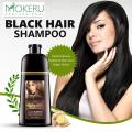 Mokeru 500ml Fast Natural Black Hair Color Dye Shampoo Organic Argan Oil Hair Permanent Dye Colour. 