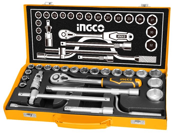 24 Pcs 1/2 inch Socket Set Black And Yellow ( HKTS0243 )