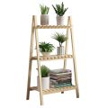 3 Tier Wooden Plant Stand Flower Pot Shelf Rack Solid Wood (Clear). 