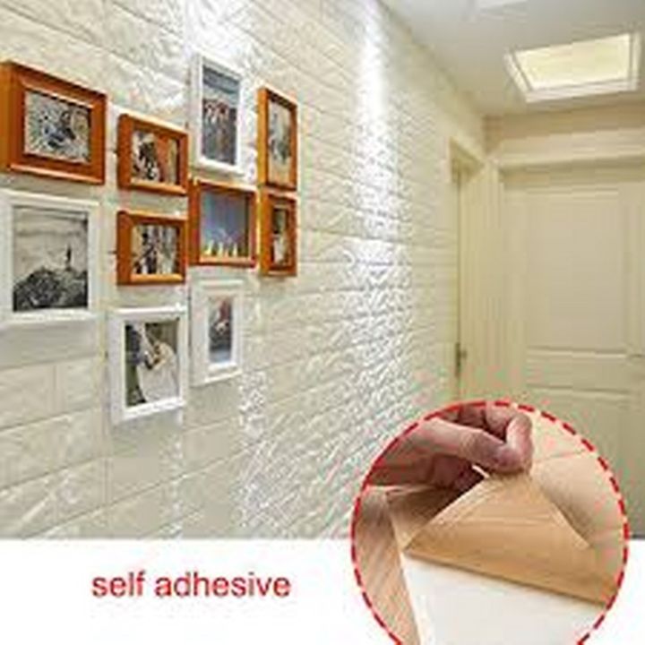 3D Self-Adhesive Brick Wall Panels Faux Foam Brick Wall Stickers/Brick Wallpaper for Living Room/TV Walls/Sofa Background Wall Decor