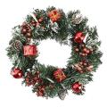Garland Wreath Battery Operated Greenery Snowy Pine Cone Christmas Wreath Decor. 