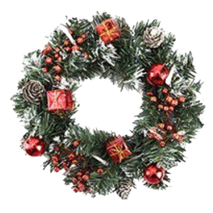 Garland Wreath Battery Operated Greenery Snowy Pine Cone Christmas Wreath Decor
