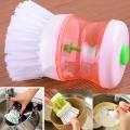 2020 hot sale kitchen washing utensils flower pot Dish brush with soap dispenser washing liquid Dish brush. 