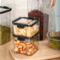 Transparent Sealed Storage Box Kitchen Food Grain Containers Square Nut Snack Storage Tank Airtight Pantry. 