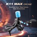 Remote Control Drone K11 Drone with Three camera Brushless WiFi FPV Headless Mode Altitude Hold Gesture Photo Video Flight Children's Water Bomb Toys Foxen. 