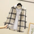 Plaid Shirt Men Long Sleeve Loose Large Size Trendy Casual Korean Shirt. 