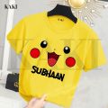 "Customized" Pokemon Pikachu T-Shirt for Kids Boys Girls. 
