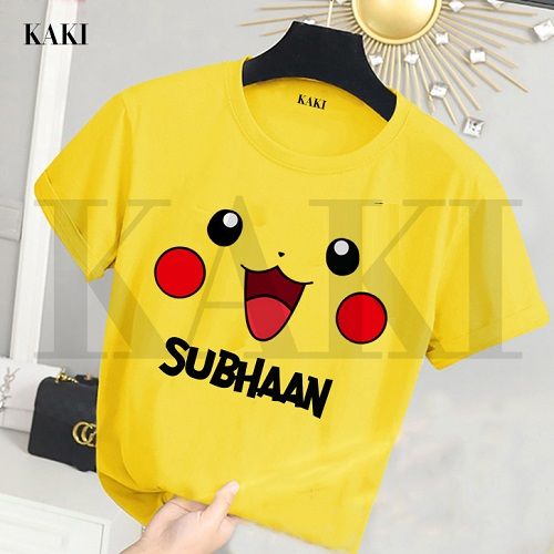 "Customized"%20Pokemon%20Pikachu%20T-Shirt%20for%20Kids%20Boys%20Girls%20-%20Image%202