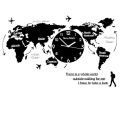 World Map Wall Clocks Modern Design 3D Digital Hanging Clock. 