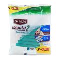 SCHICK EXACTA 2 MEN SENSITIVE GREEN (7 RAZORS/PACK) - TWIN BLADES DISPOSABLE RAZOR FOR MEN (PACK OF 2 =  TOTAL 14 RAZORS). 