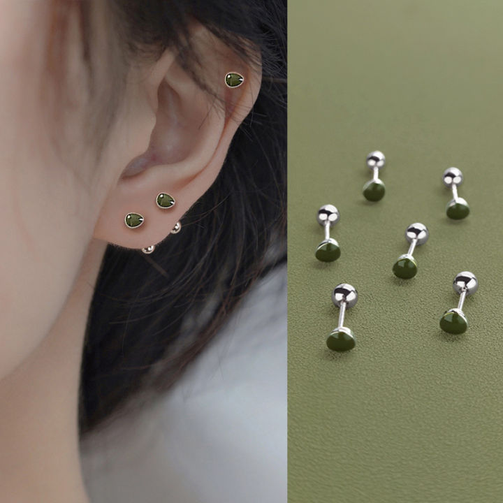 Boucles D'oreilles Spirale Argentées Avec Perles Pour Femme – Design Simple Et élégant
