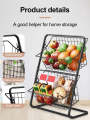 2-3 Tier Metal Kitchen Rack Multi-Purpose Storage Organizer Basket for Fruits, Vegetables, and Kitchen Essentials, Sturdy Iron Stand with Inclined Design, Space-Saving, Anti-Rust. 