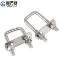304 stainless steel U-bolt right-angle U-shaped screw nut set tube clip tube clip fixed buckle riding clip. 