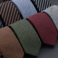 Original High Quality Solid Cotton Handmade Wool Ties Men Necktie Striped Narrow Collar Slim Cashmere Casual Tie Accessories. 