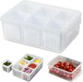 Fridge Storage Containers Kitchen Scallion Storage Box 6-In-1 Snackle Box Container with Lid Plastic Reusable Fridge Vegie Fruit Food Fresh-Keeping Drain Box.. 