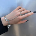 Lady Ring Bracelet Combination Pure Colors Portable Pendant Women Finger Ring. 