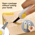 New Magnetic Mini Box Cutter Durable Retractable Blade Letter Opener ABS White Paper Cutter. 