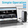 Baseus Docking Station, 16-in-1 USB C Hub to Display on 4 Monitors, 2 HMDI, 2 DP, 2 USB-C Ports, 3 USB3.0 Ports, 1000Mbps LAN Port, MicroSD/TF Card Reader, Compatible with Windows and MacOS Laptops. 