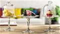 Imported Quality Mini Patisseries Cake Stand Glass Plate with Glass Dome Cover. 