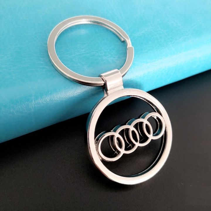 Audi Car Logo key Ring Gift Chrome Plated Metal Key Chain pack of 1