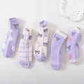 5pcs/set Sanrio Kuromi My Melody Lingeries for Women with Stocking Animated Socks Absorb Sweat Anime Kawaii Children Baby Autumn. 