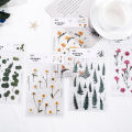 1Sheet Spring Flowers PET Stickers DIY Plants Stickers for Journal Diary Scrapbooking Decoration Album Decorative Stickers. 