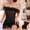 ECHIDNA Women Night Dress Night Dress Women Lace Off Shoulder Nightgown High Elastic Comfortable Slim Fit Sleepwear Nightwear Women Sleepwear. 
