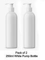 White Empty Plastic Pump Bottles 250ml (Pack of 2) Travel Size Lotion Pump Bottle for Oil / Hair Oil Empty Bottle Pump 250ml / Pump Bottles for Shampoo, Hand Wash, and Beauty Care etc.. 