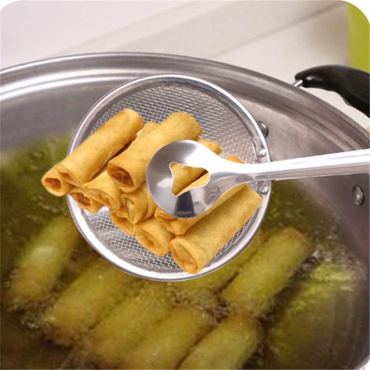 KLING Tongs 2 in 1 Fry Tool Filter Spoon Oil Fryer Chimta - Filter Spoon Frying Tongs Oil Spoon - Frying Strainer for Fried Food, Salad, BBQ - Multi-Functional Frying Tong with Strainer - Kitchen Tongs