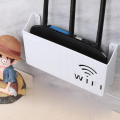 WiFi Router Storage Box Rack Wall-mounted Punch-free Living Room Wall Set-top Box Line Finishing. 